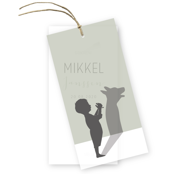 Geboortekaartje kalk schaduw dier