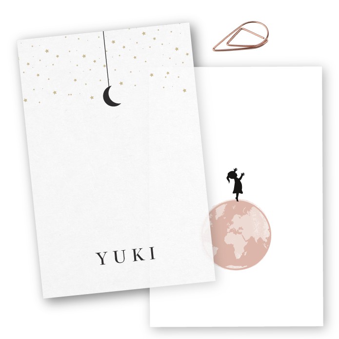 Babykaartje kalkpapier wereldbol