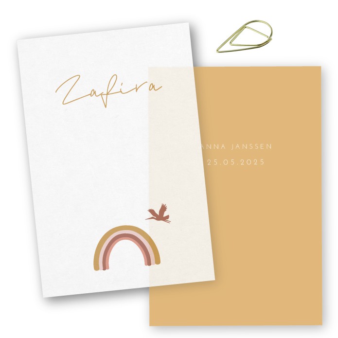 Geboortelabels kalkpapier regenboog