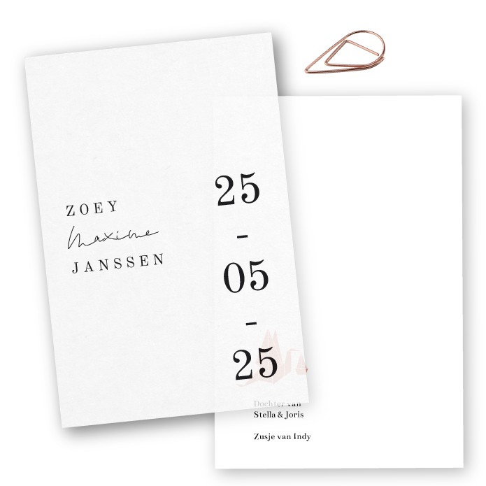 Geboortelabels kalk strak