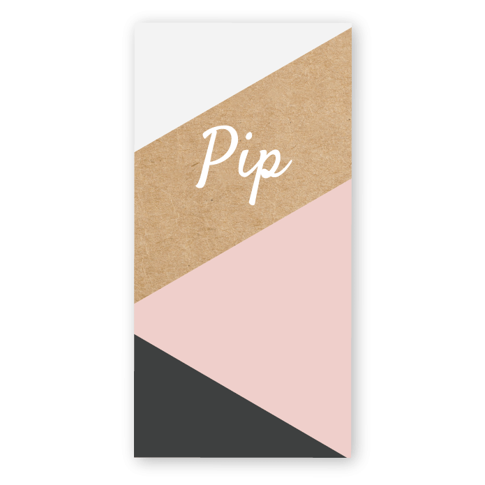 Geboortekaartje kraft karton geometrische vlakken - Pip