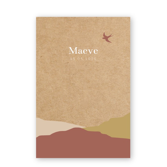Geboortekaartje kraft karton bergen Maeve
