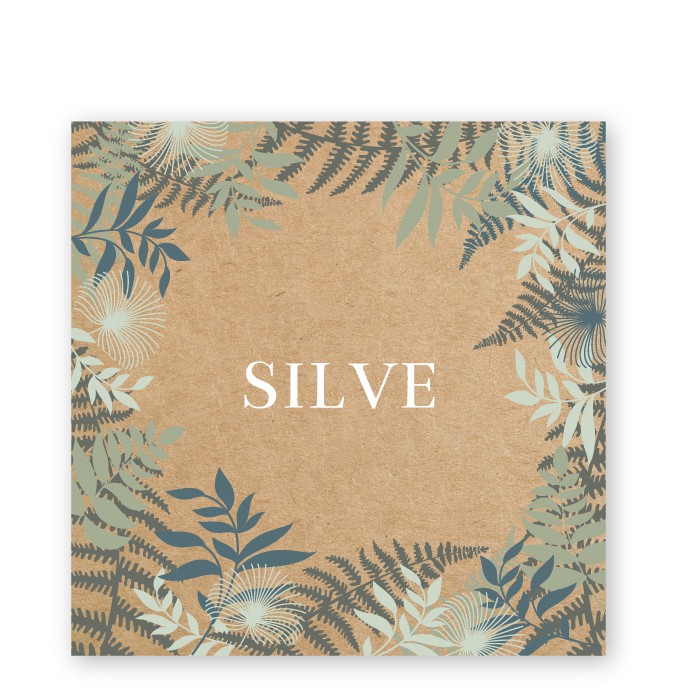 Geboortekaartje kraft papier Silve