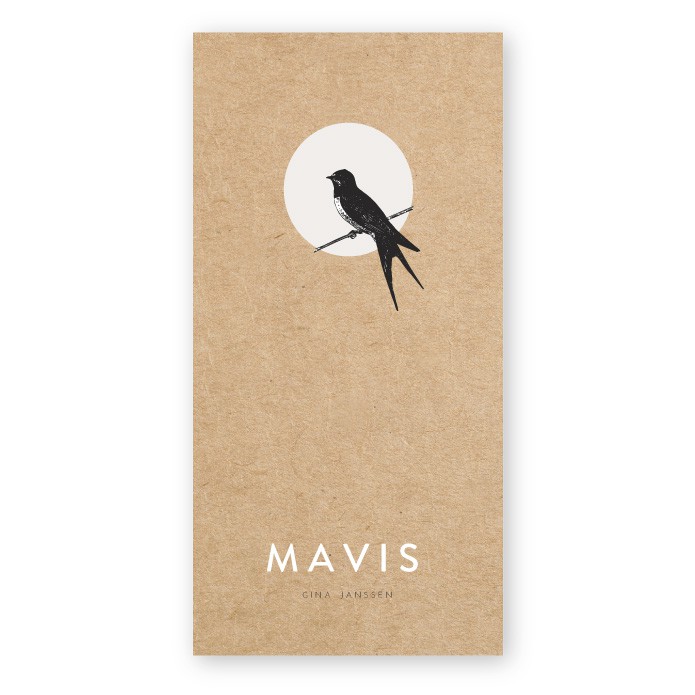 Geboortekaartje kraft karton waluw Mavis