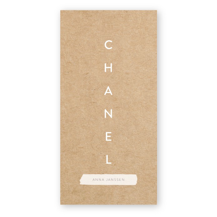 Geboortekaartje kraft look Chanel