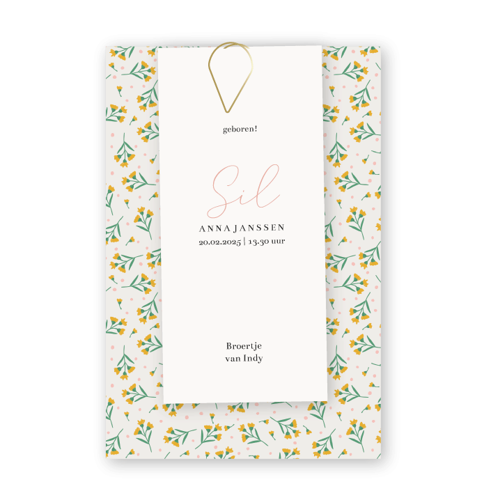 Geboortekaartje label Sil