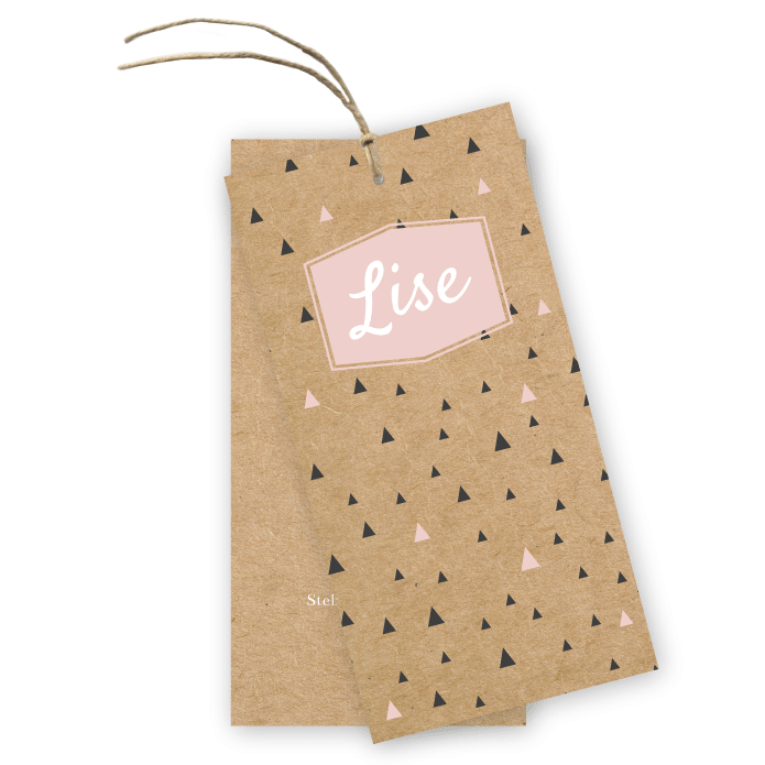 Geboortekaartje label kraft scandinavisch meisjes Lise