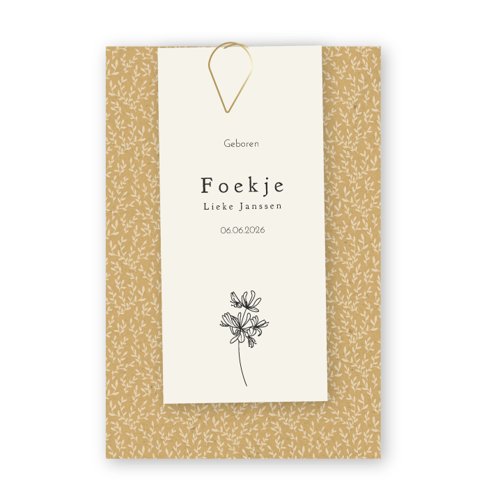 Label bloemen paperclip