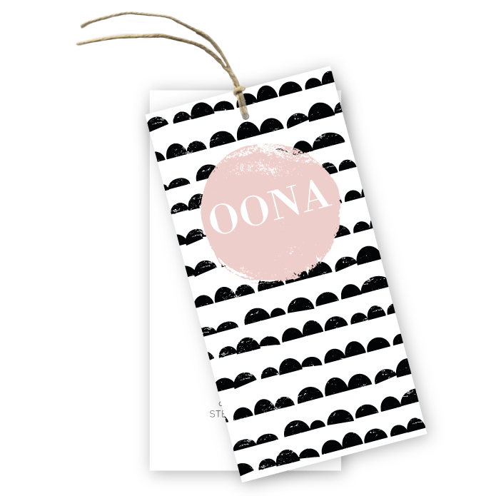 Geboortekaartje labels half moon Oona