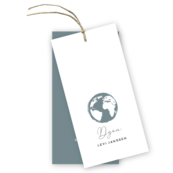 Geboortekaartje wereldbol geboortelabels