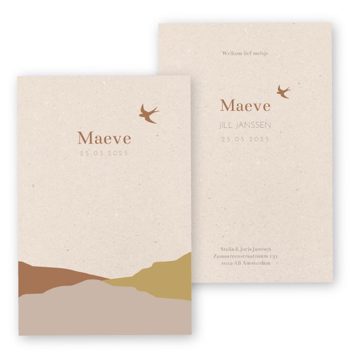 Babykaartje bergen landschap