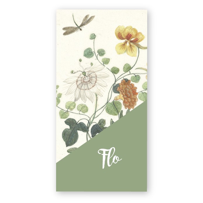 Geboortekaartje vintage bloemen Flo