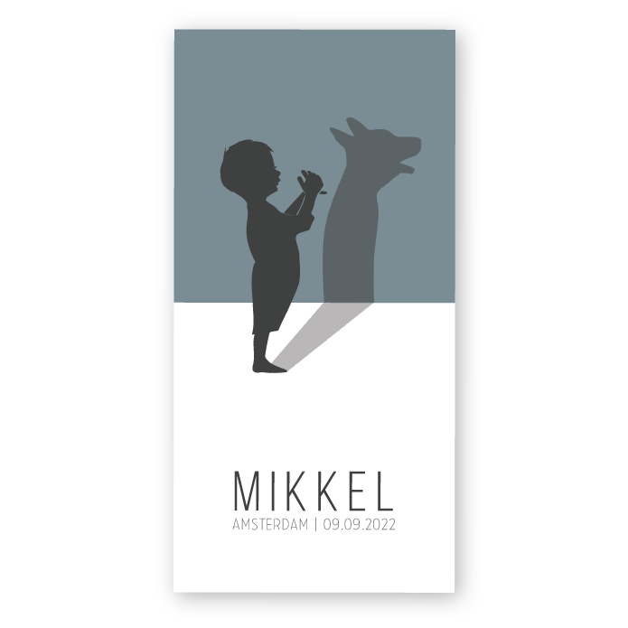 Babykaartje schaduw wolf