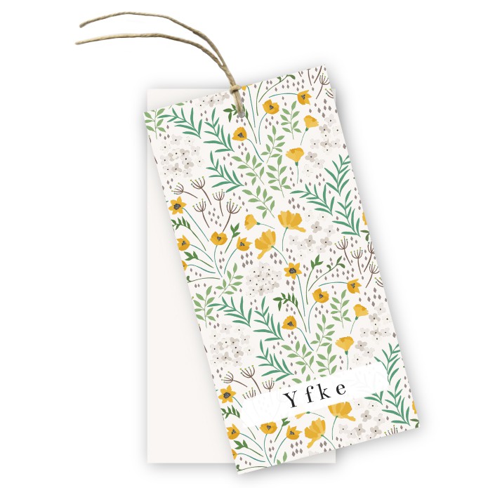 Geboortekaartje vintage bloemen