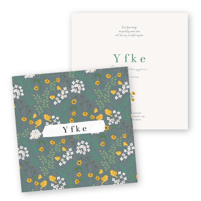 Babykaartje lente bloemen