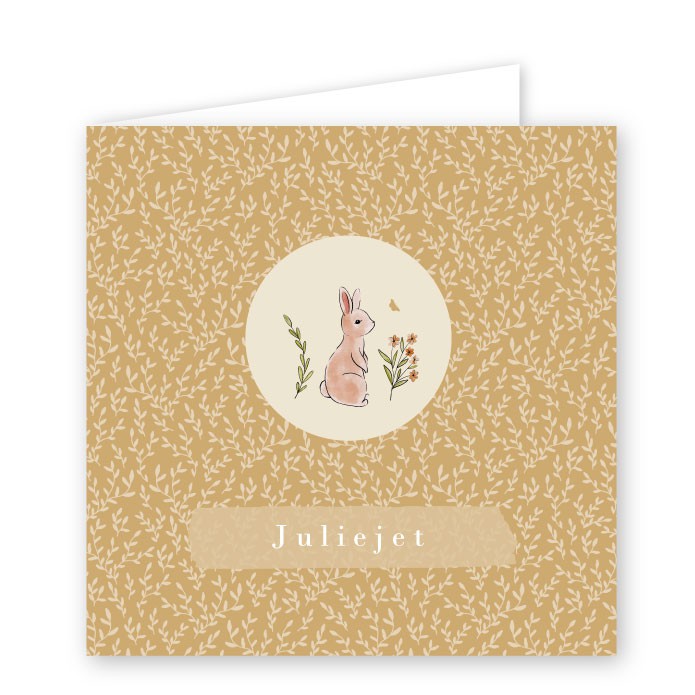 Lief geboortekaartje konijn