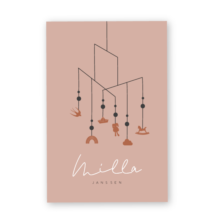 Geboortekaartje karton mobiel Milla