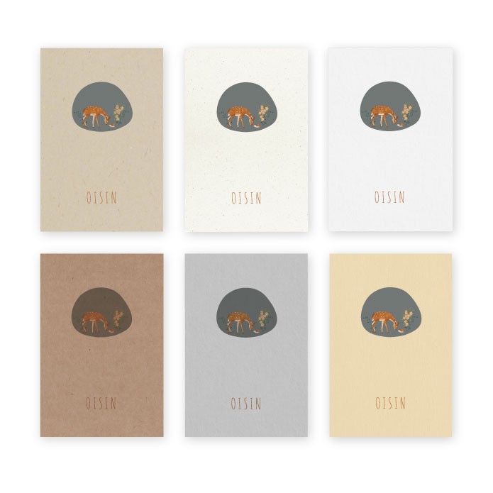 Geboortekaartje duurzaam hertje Oisin