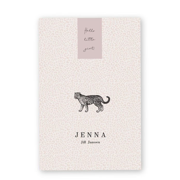 Geboortekaartje karton panter