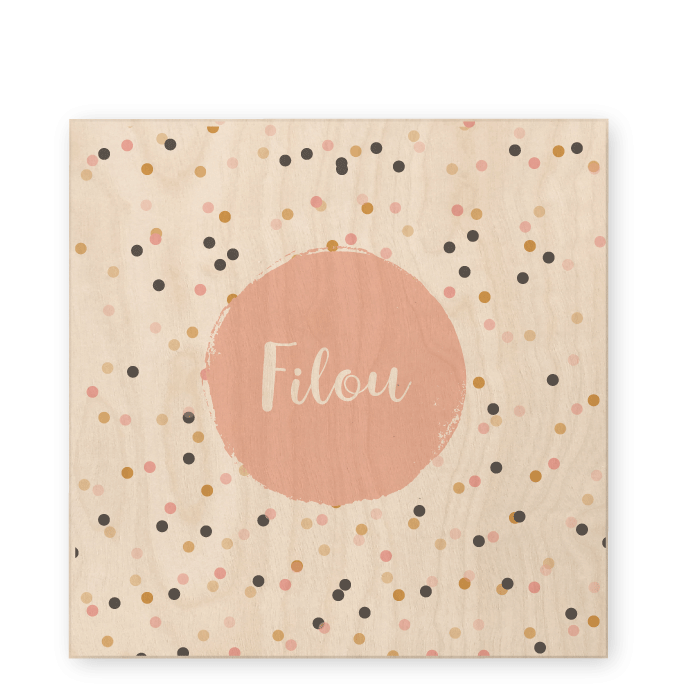 Geboortekaartje hout confetti Filou