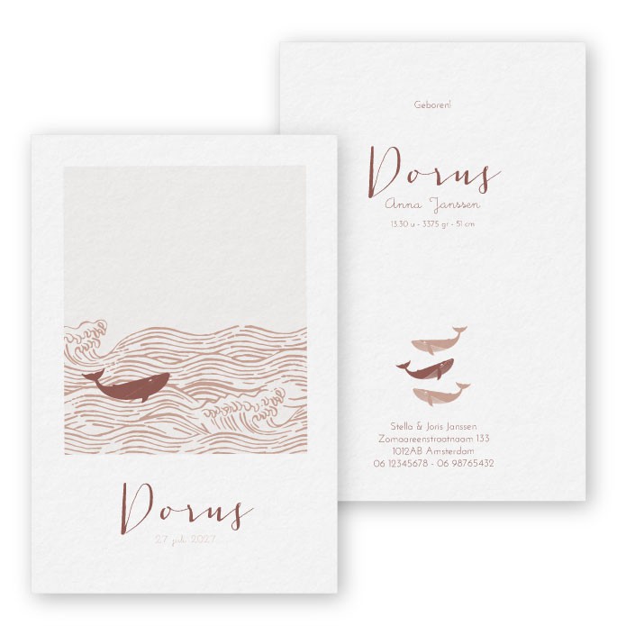 Geboortekaartje walvis zee