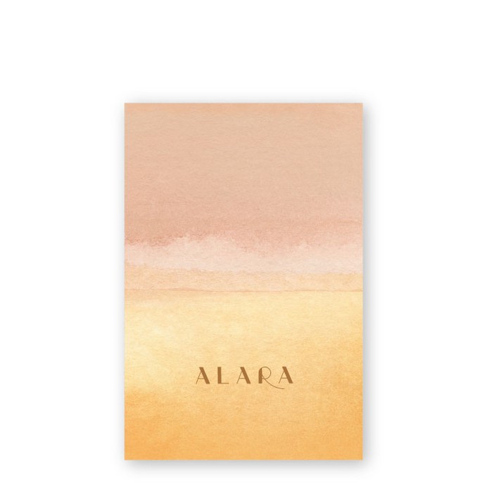 Geboortekaartje waterverf geel roze