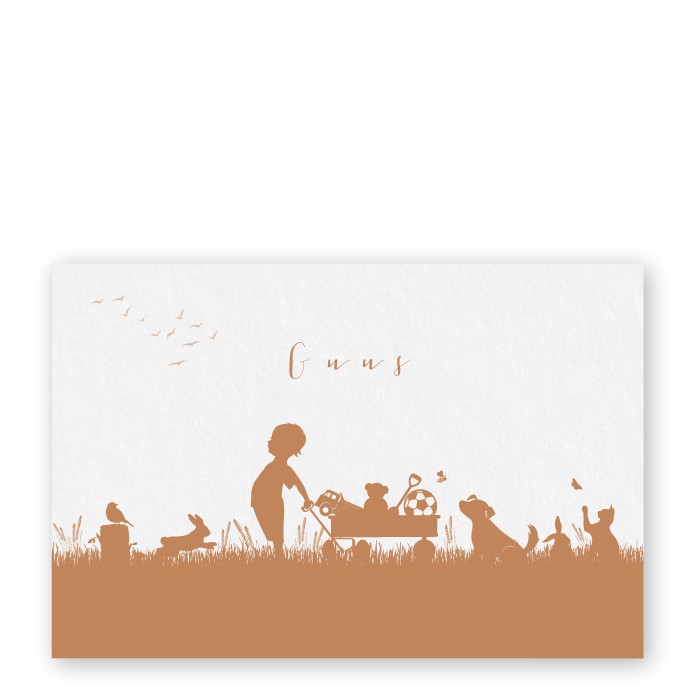 Geboortekaartje waterverf Guus