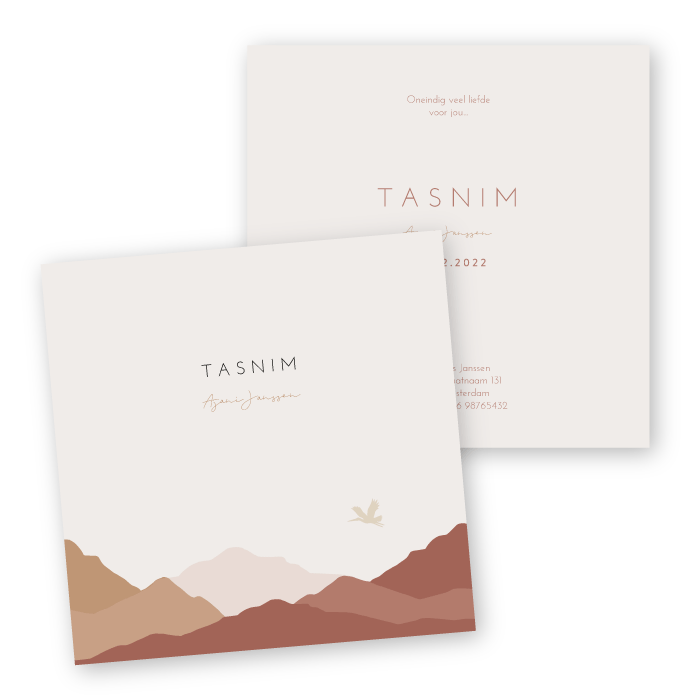 Babykaartje karton vierkant