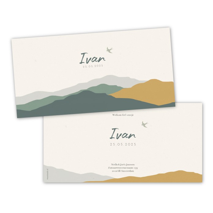 Babykaartje glooiend landschap