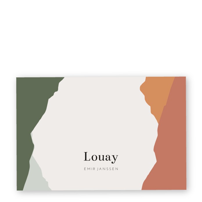 Geboortekaartje karton Louay