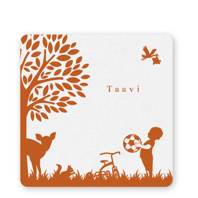 geboortekaartje silhouetje jongen met voetbal