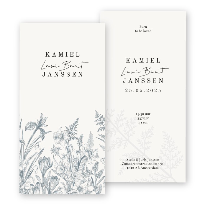 Babykaartje wilde bloemen