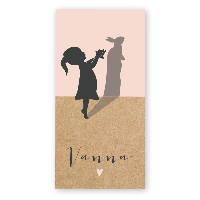 geboortekaart meisje schaduw