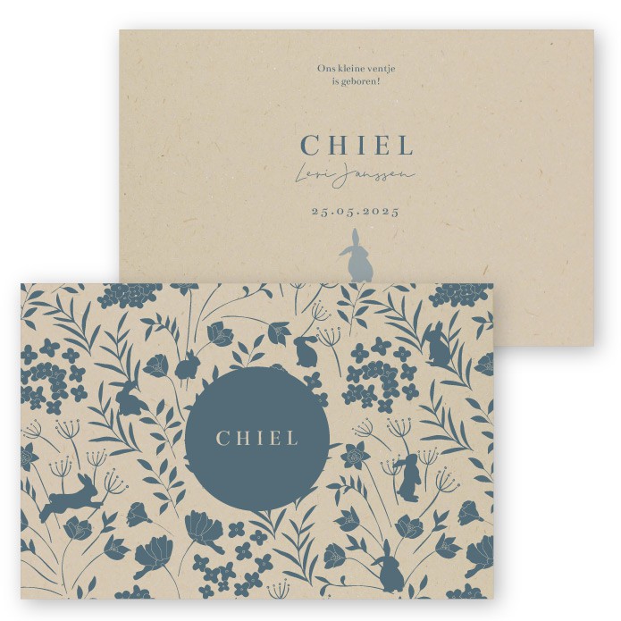 Geboortekaartje duurzaam konijntjes Chiel