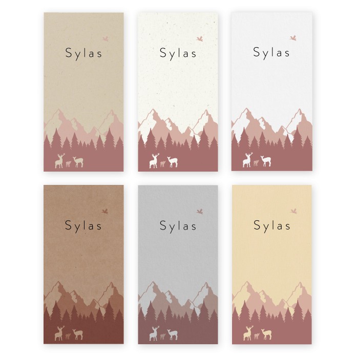 Geboortekaartje duurzaam bergen Sylas