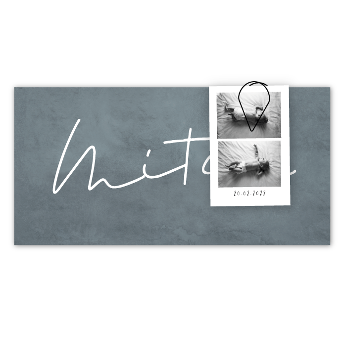 Minikaartje - Extra label met 2 fotos van je baby