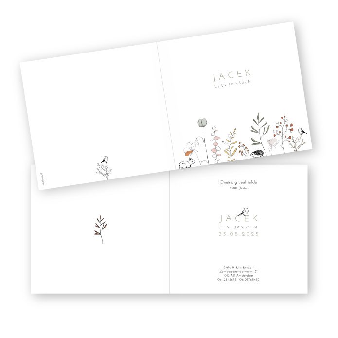 Klapkaart bloemen Jacek
