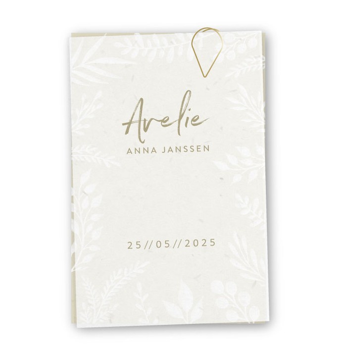 Geboortekaartje labels kalk