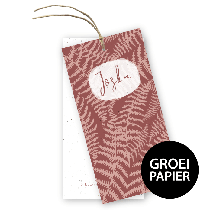 Geboortekaartje groeipapier labels Joska