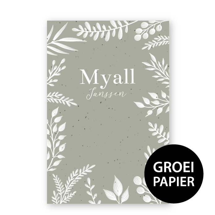 Geboortekaartje groeipapier Myall