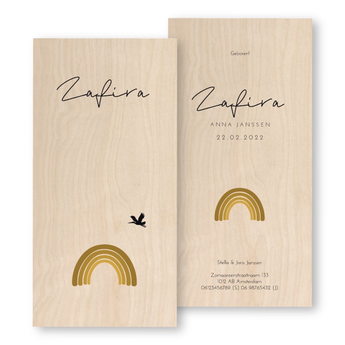 Geboortekaartje Hout Zafira