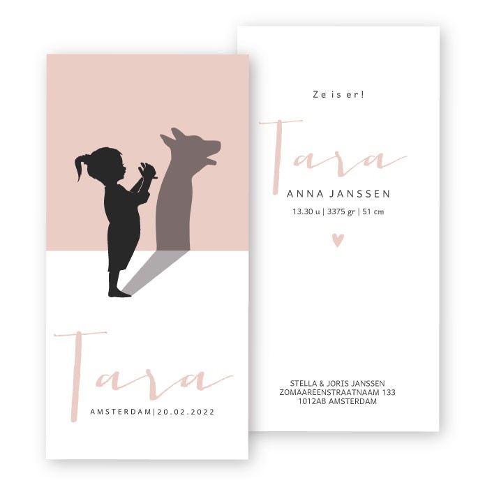 Geboortekaartje Tara rose