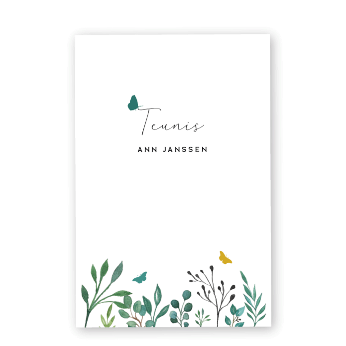 Geboortekaartje takjes patroon karton