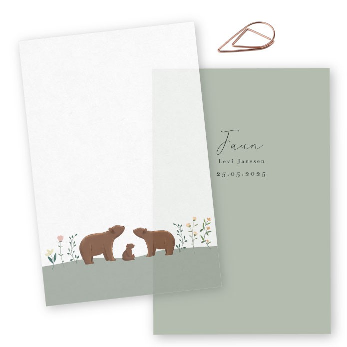 Geboortekaartje kalk Faun