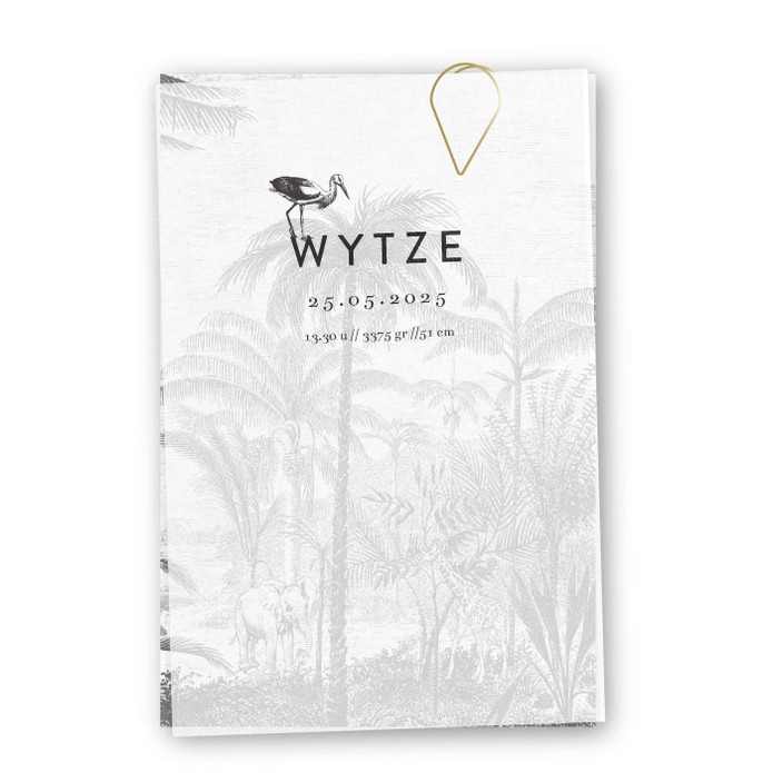 Geboortekaartje kalkpapier jungle Wytze