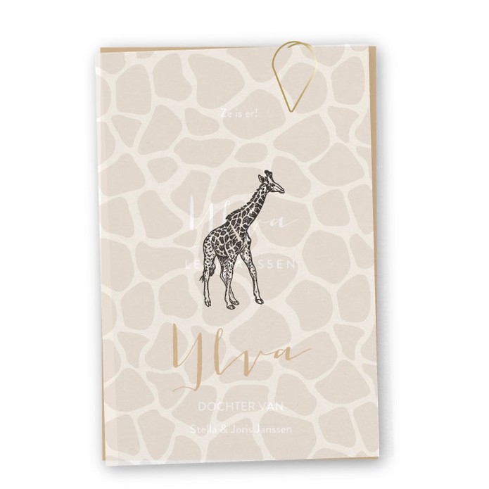 Geboortelabels vellum giraffe