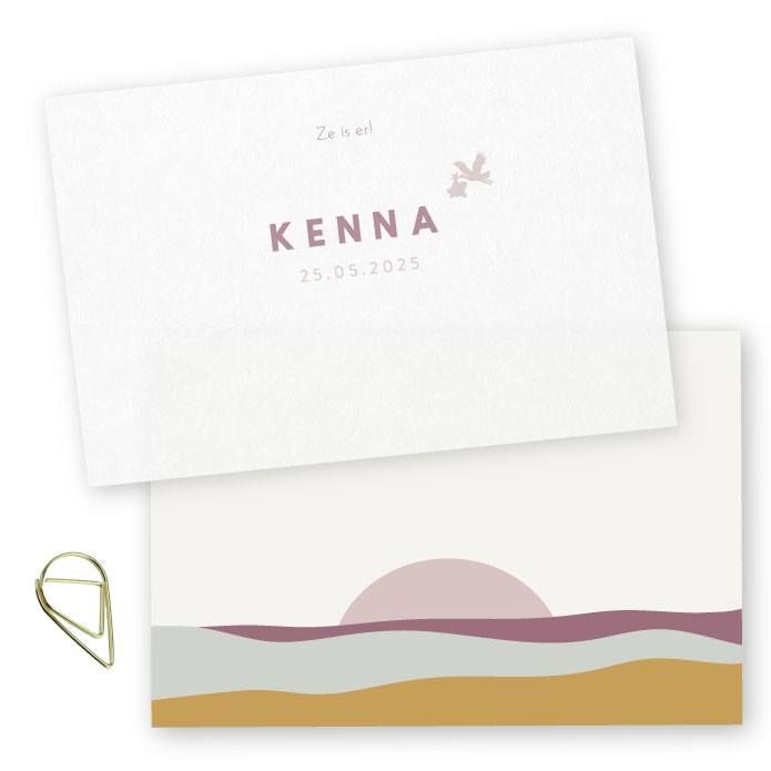 Geboortekaartje labels Kenna