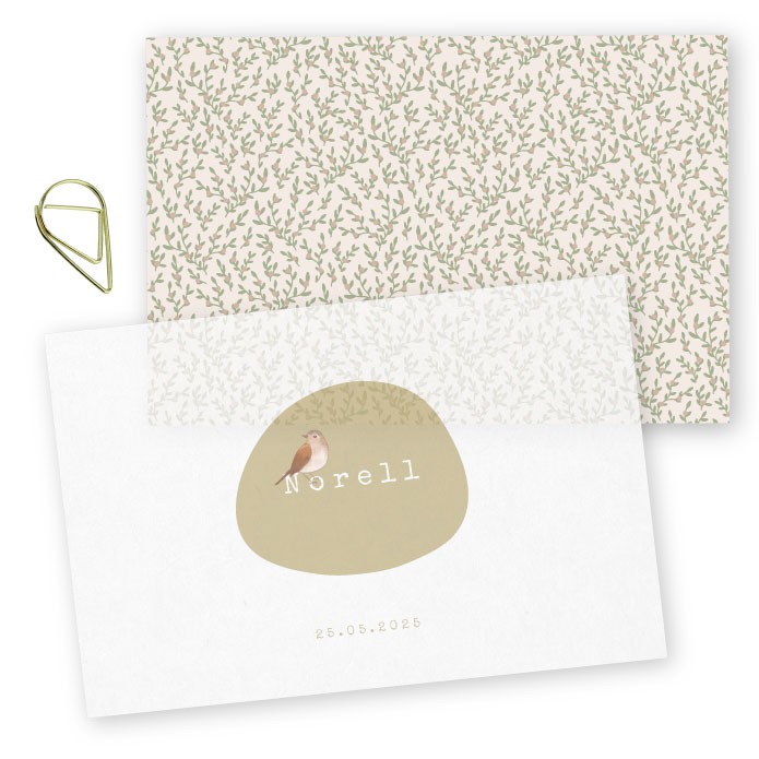 Geboortekaartje kalkpapier label