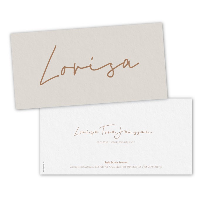 Geboortekaartje karton basic