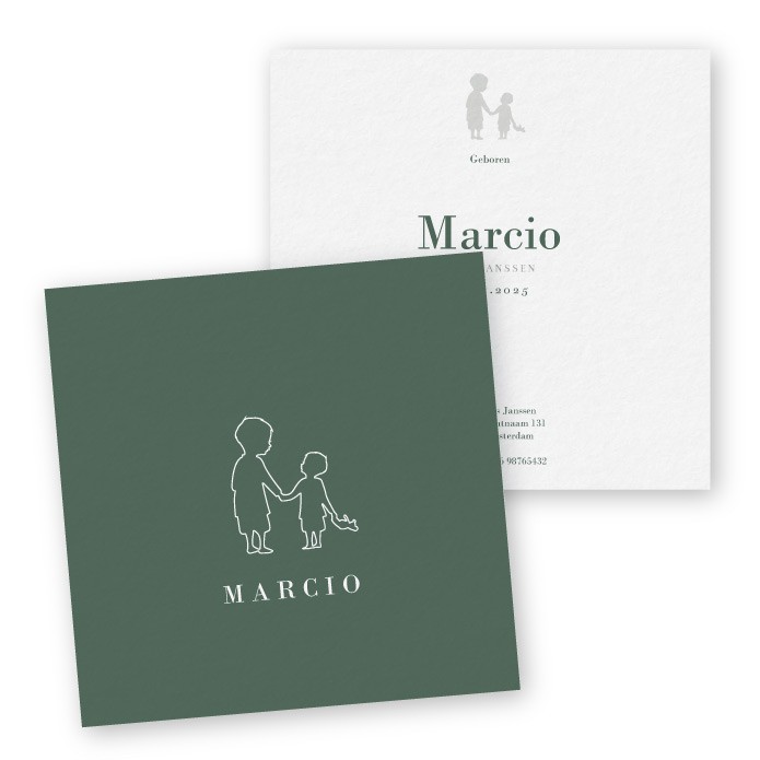 Geboortekaartje groen jongetje